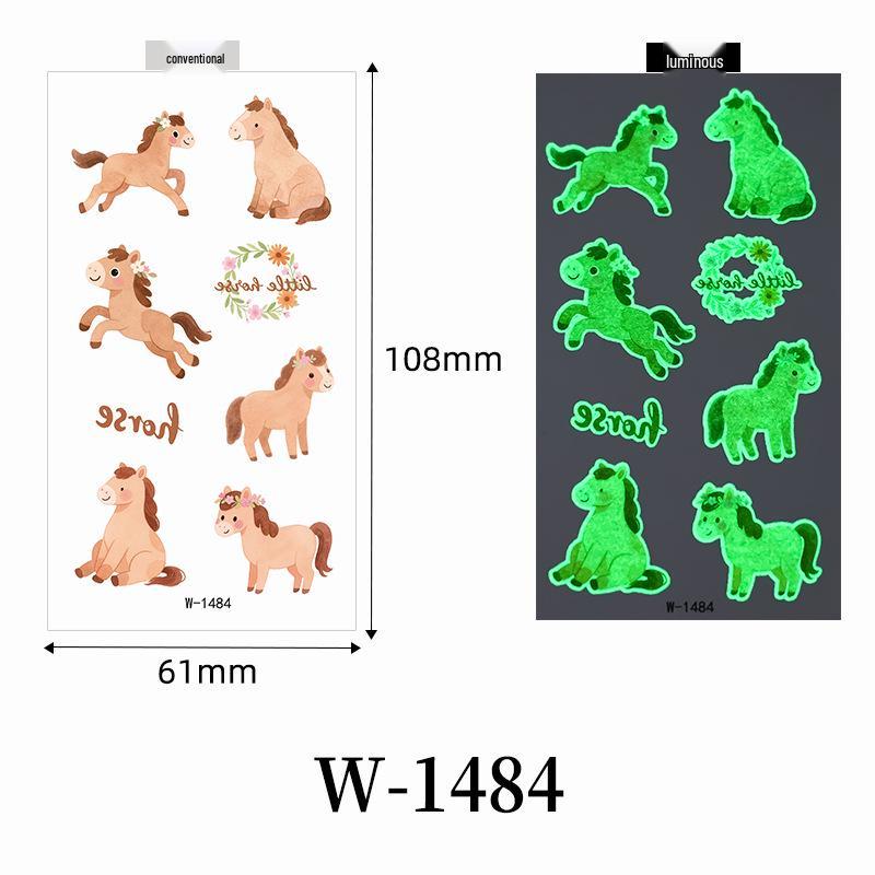 Waterproof Luminous Cartoon Capybara Temporary Tattoo Stickers for Kids