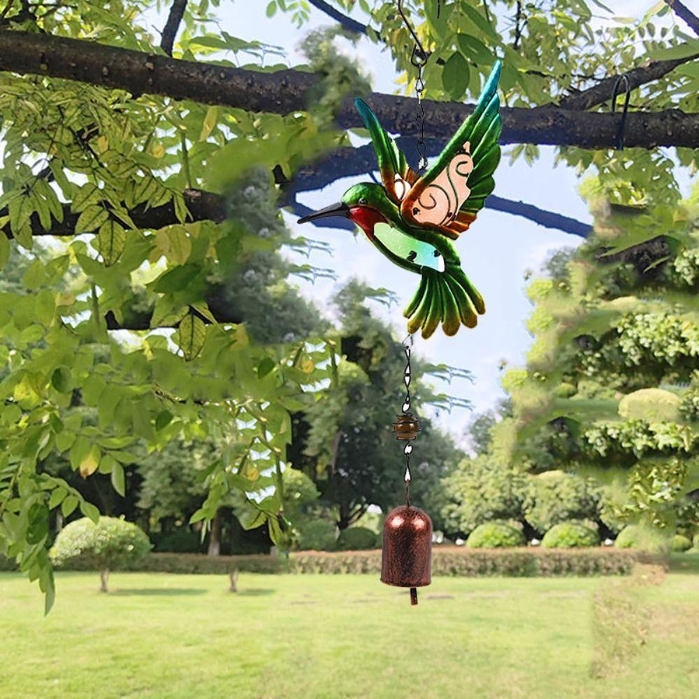 Creative Hummingbird Wind Chime Metal Hanging Decoration Garden Decoration Bell Pendant Gift