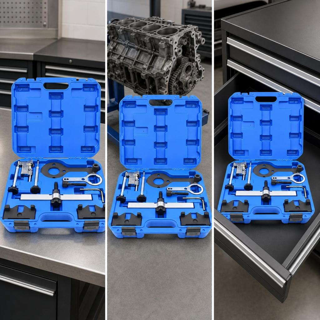 Heavy Duty Engine Timing Tool Kit | Camshaft with Carrying Case, for Auto Repair