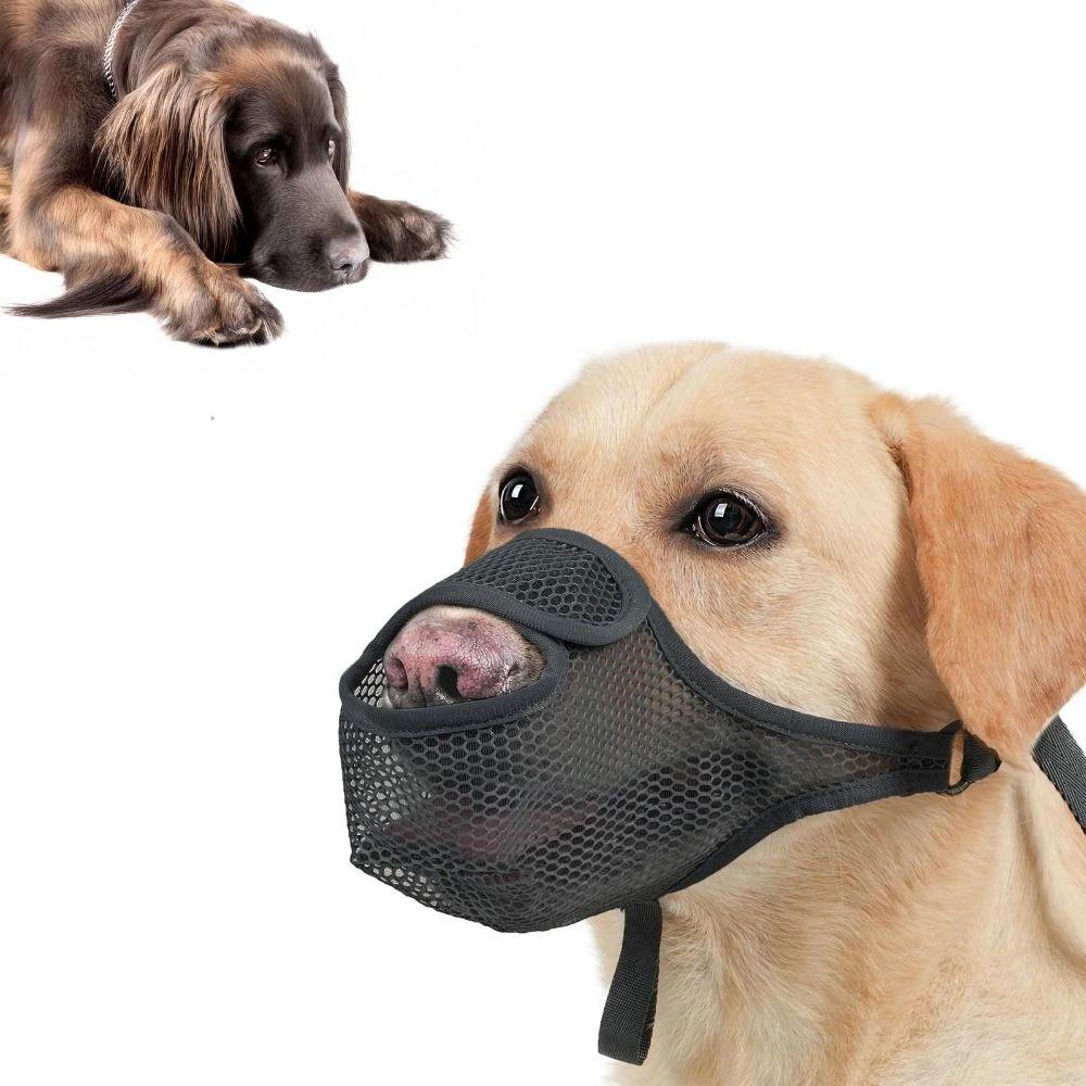 Adjustable Strap Mesh Dog Muzzle Breathable Pet Mouth Mask Comfortable Dog Mouth Cover  Medium Dogs