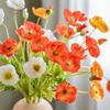 4 Head Artificial Poppy Flowers Bouquet Silk Poppy for Home Bridesmaid Decor Garden Party Wedding DIY Photography Flowers Decor