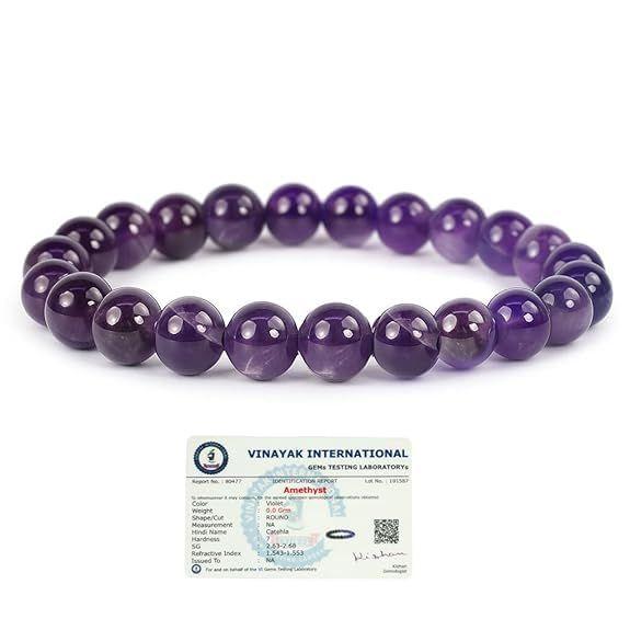 Astrology Certified Amethyst Bracelet for Men & Women | Natural Healing Crystal