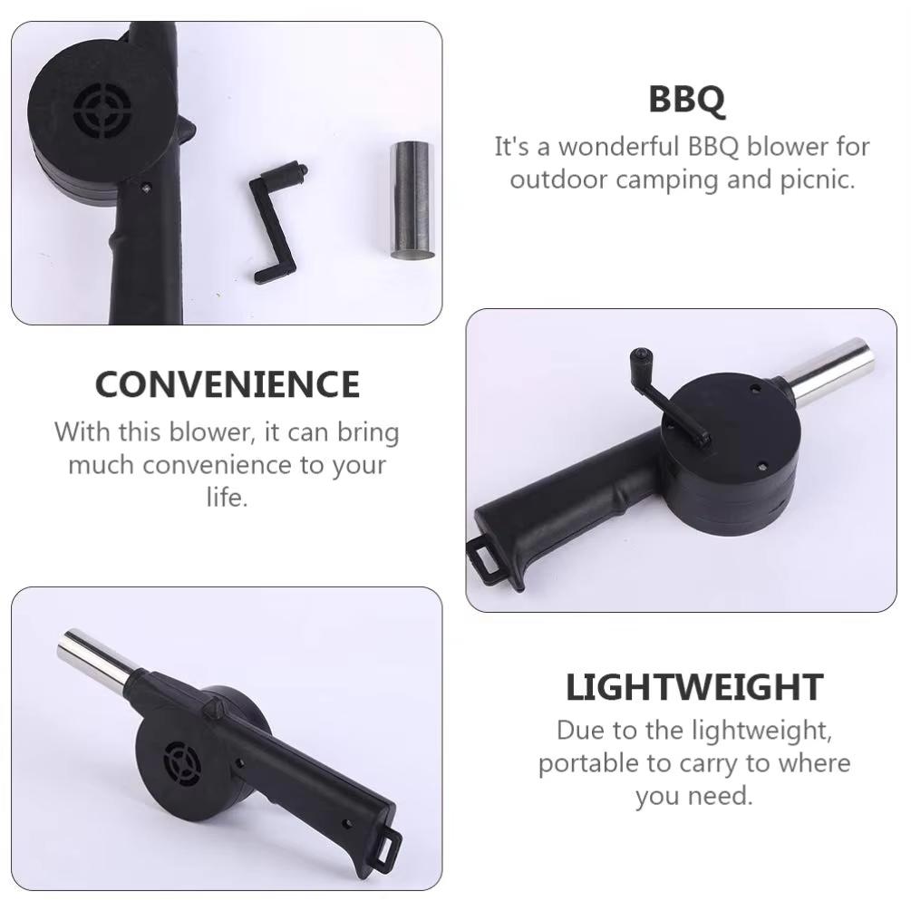 Hand Mini Portable Blower Manual Burning Assistance No Power Supply, Hand Crank Type Accessories Outdoor Hand Tools