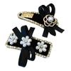 Korean Sweet Camellia Flower BB Hair Clip Perfect for Women Girls Bow Pearl Elegant Jewelry Accessories Barette Cheveux Femme