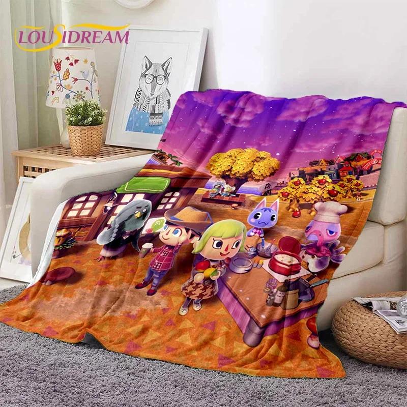 Cute Crossing New Horizons Cartoon Soft Flannel Blanket for Bed Bedroom Sofa Picnic,Throw Blanket for Cover Outdoor Leisure Gift