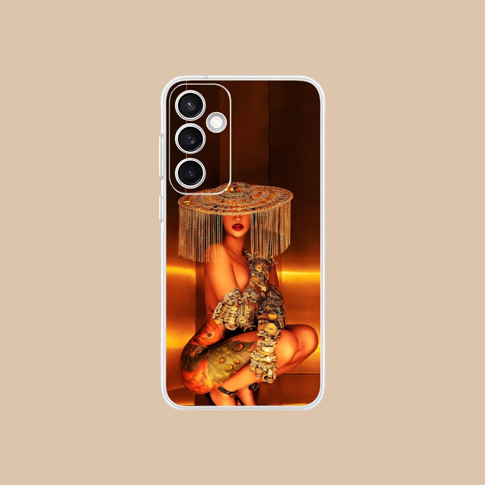 Cardi B Clear Mobile Phone Case for Samsung Galaxy S25 S24 S23 S22 S21Plus FE Ultra Colorful Cover