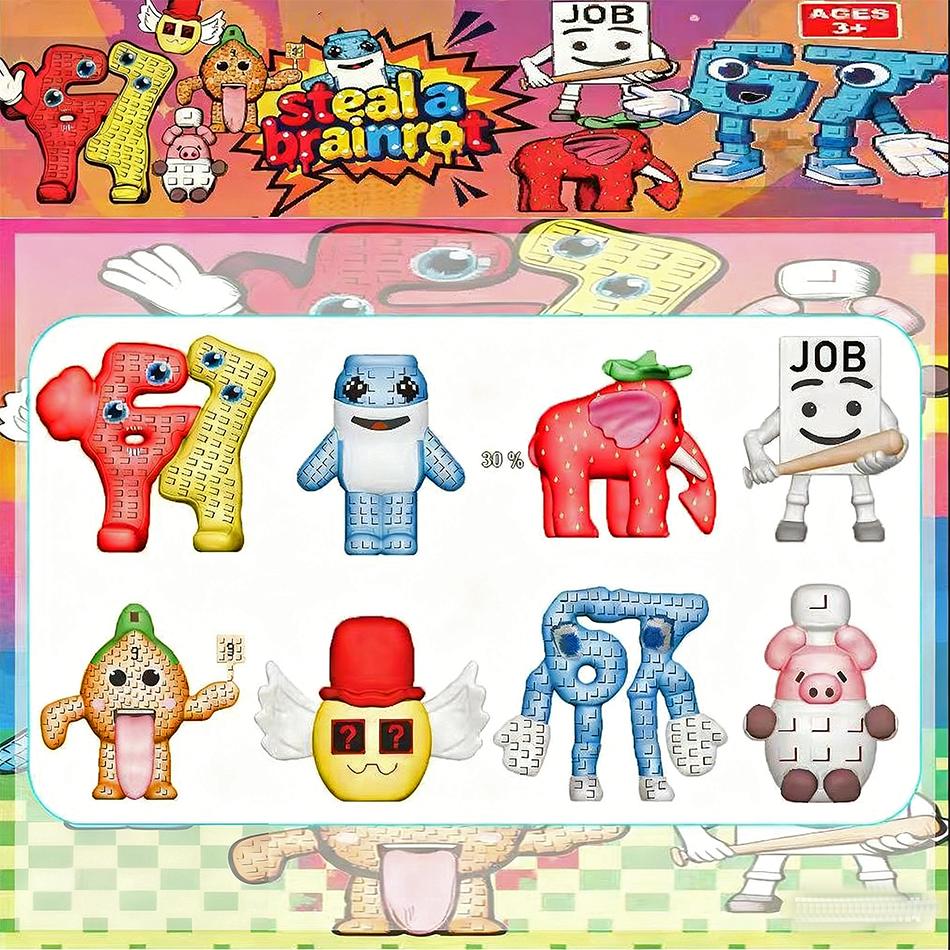 8pcs/set Steal a Brainrot Action Figure Toy Figurine PVC Desktop Decoration Model Kids Birthday Decoration Toy Gifts