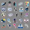 50 Pcs Skiing Graffiti Cartoon Sports Stickers - Waterproof DIY for Skateboards & Luggage