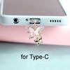 1Pc  Butterfly With Artificial Diamonds Accessory Decoration For Phone Type-C Port Mobile Phone Dust Plug Pendant