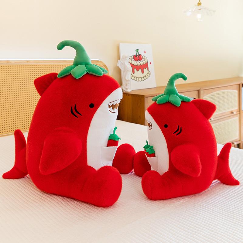 Shark Toy Plush Chili Fish Stuffed Doll Room Decoration Pillow Cushion Gift Kid