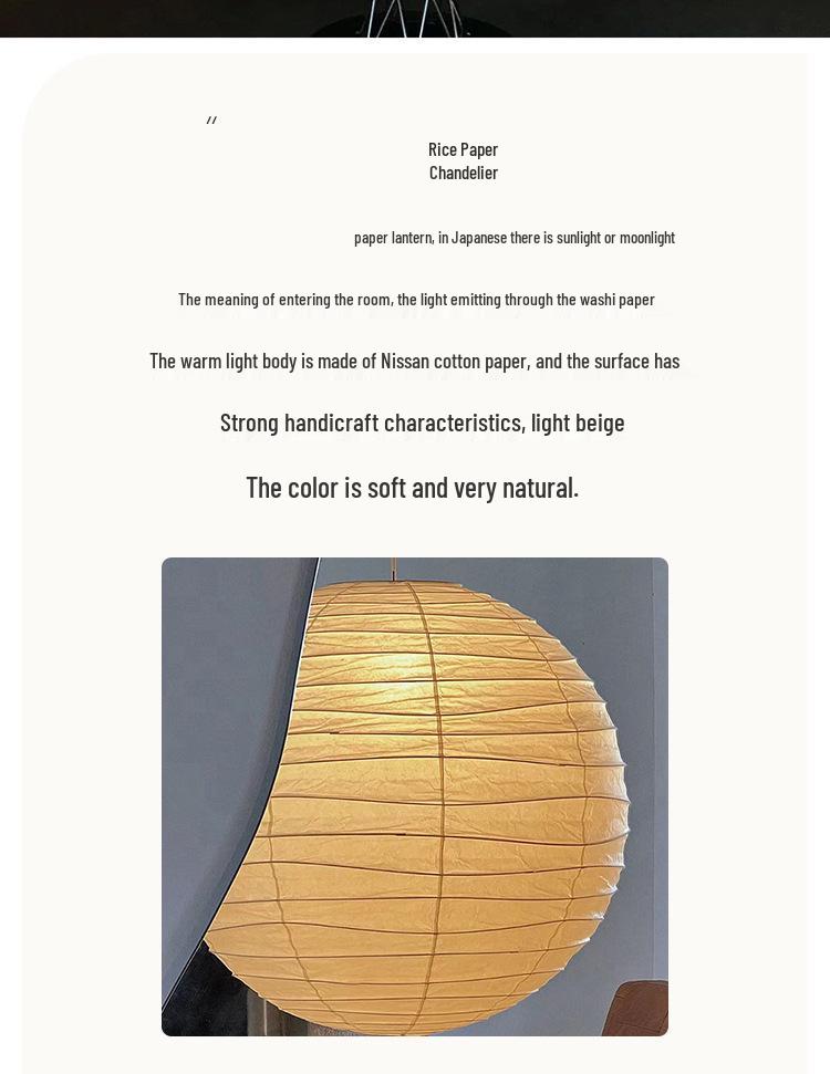 Isamu Noguchi Nordic Minimalist Washi Paper Pendant Lamp