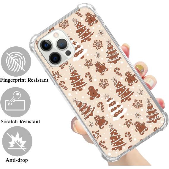 

Коричневый чехол с рождественскими пряничными елками, совместимый с iPhone 16 Pro Max, милый чехол для рождественского фестиваля для iPhone 16 Pro Max, крутой бампер из ТПУ для телефона Smile Daisy