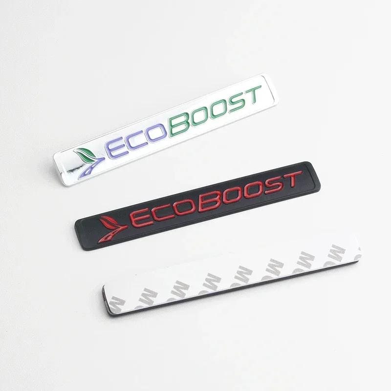 3D Metal Ecoboost Logo Rear Suitcase Badge Stickers for Ford Focus Fiesta Kuga Escape Mondeo Edge Ecosport