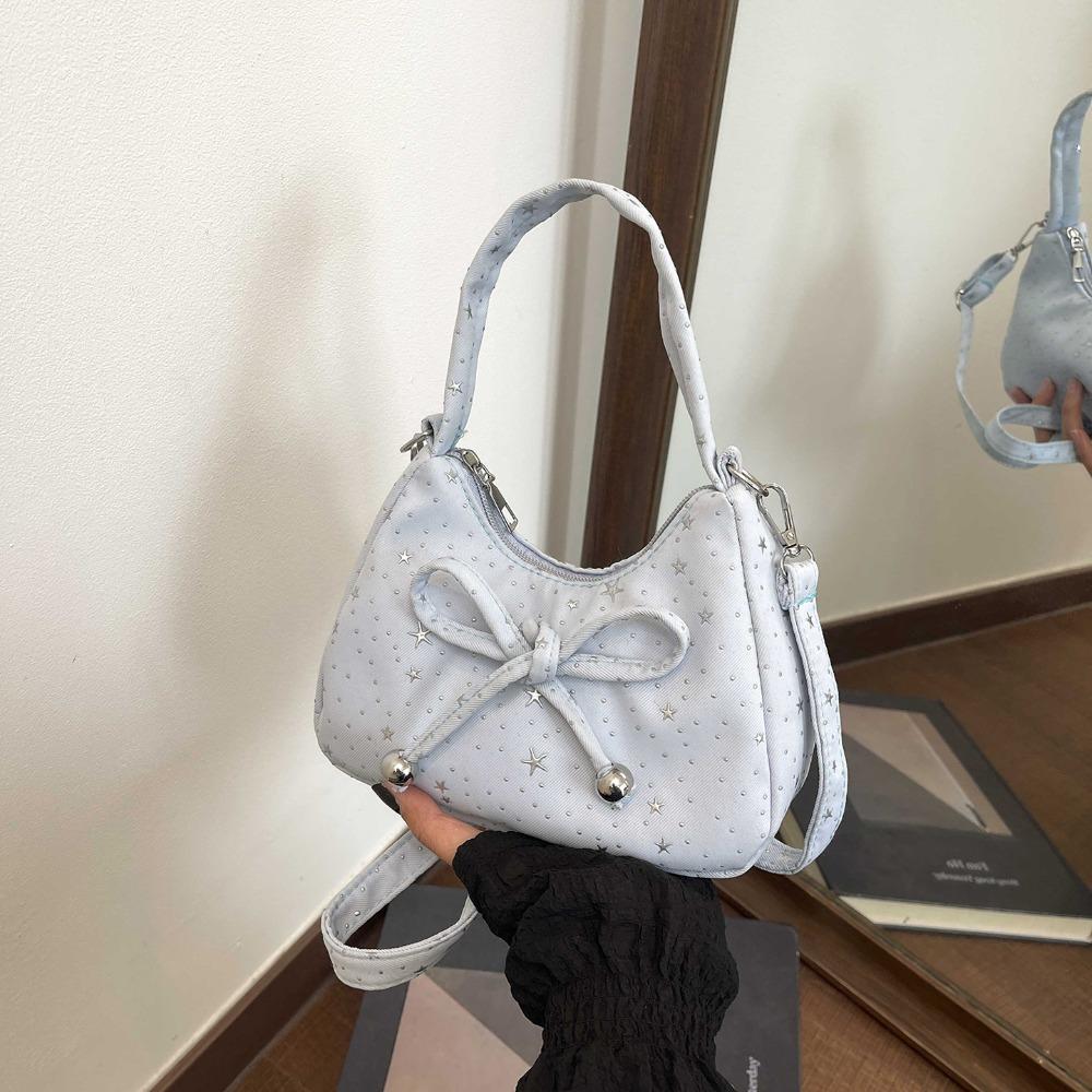 New Star Pattern Star Handbag Sweet Bow Versatile Crossbody Bag Crossbody Strap Shoulder Bag Korean Style