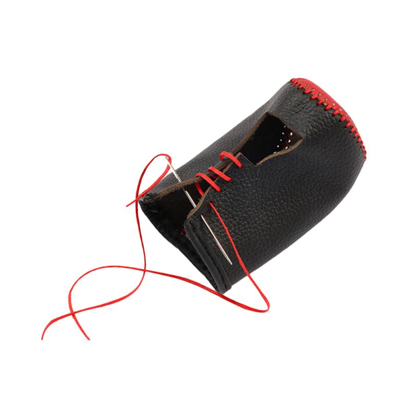 Car Gear Shift Knob Cover Leather Hand Sewing Gear Shift Knob Cover for Honda Civic 2016-2018