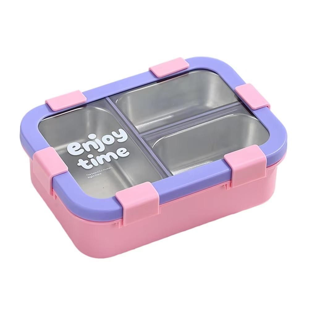 Leak-proof Divided Compartments Insulated Lunch Box Sealed Lid Food Container School Lunch