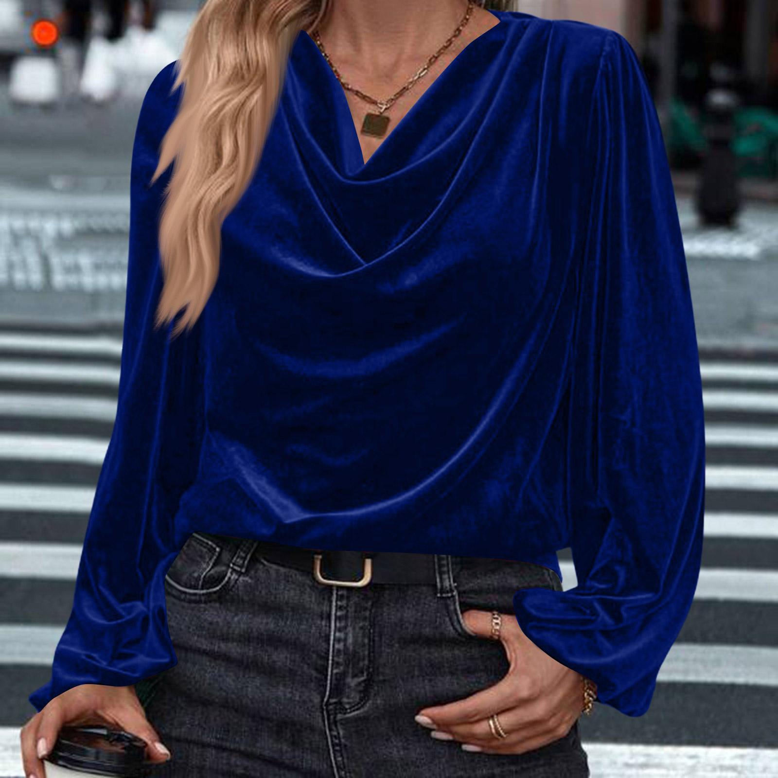 Women s Fashion Casual Color Long Sleeve V-Neck Top M