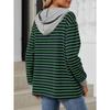 YYFS Women's Fashion Casual Stripe Print Long Sleeve Hooded Hoodies & Sweatshirts