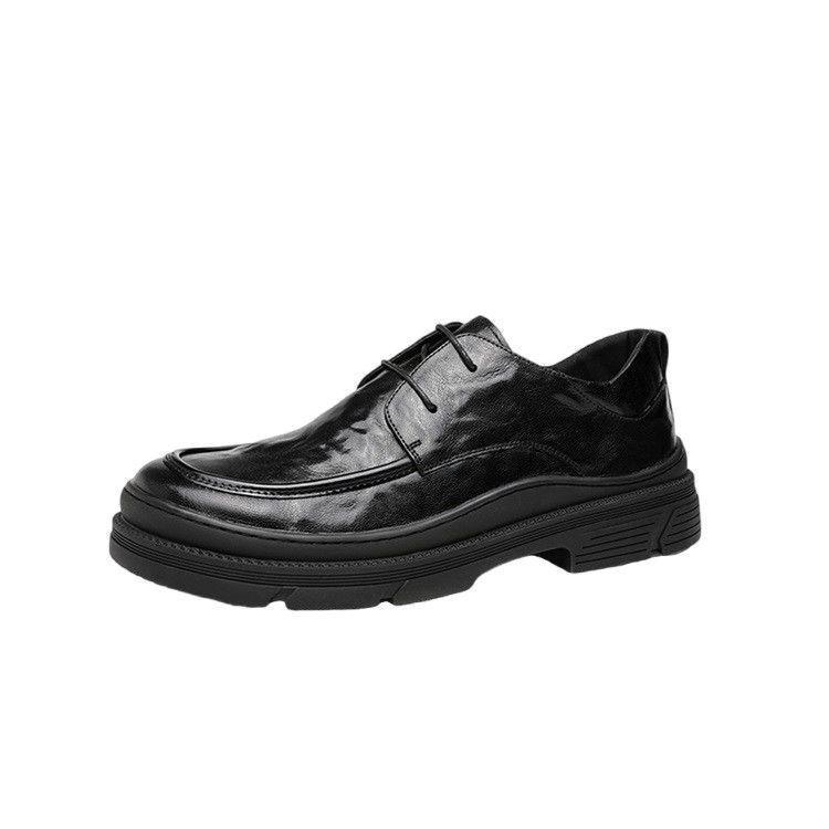 

Мужские трендовые лоферы с большой головой 2025: Универсальная весенне-осенняя повседневная деловая обувь на толстой подошве 42