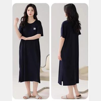 Short-sleeved T-shirt Dress for Women, Summer Korean Style, Mid-length Over-the-knee Casual Long Skirt, Plus-size Youthful T-shirt