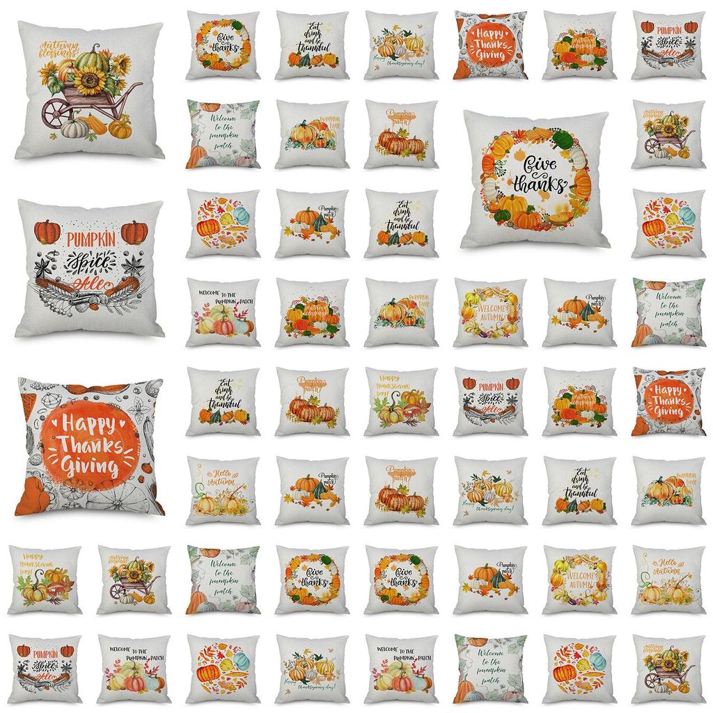 Exquisite Thanksgiving Pumpkin Pattern Sofa Cushion Cover For Elegant Home Decor