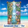 Adventure Journey Theme Beach Towel Personalized Custom Name & Text Soft Quick Dry Beach Towel for Swimming Travel