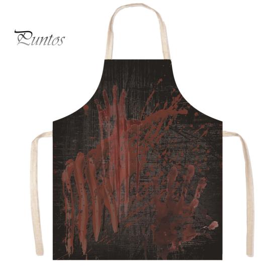 Novelty Barbecue Apron Halloween Butcher with Realistic Blood Stain, Washable Protective Work Apron, Funny Prank Gift Horror Costume Prop for Cosplay