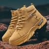 Men Boots Cotton Boot Autumn PU Splicing British High Top Retro Thick Sole Lace Up Comfort Anti Slip Sport Mountaineering Boot