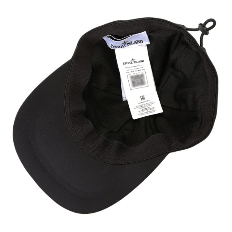 STONE ISLAND Logo Design Nylon Baseball Cap Men Caps Black L1S1591000-11S0076-V0029