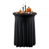 Cocktail Table Cover Spandex Stretch Round Cocktail Tablecloths with Wavy Drapes High Top Bar Table Skirts for Wedding Party Banquet Events