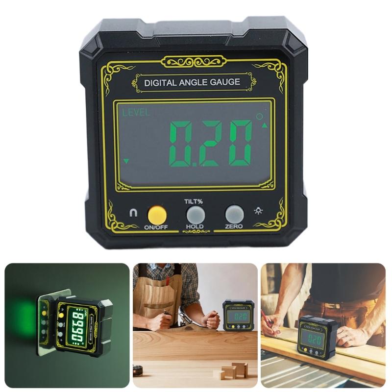 Professional Magnetic Digital Bevel Protractor With High Accuracy Battery Operated For Woodworking Metalworking Projects
