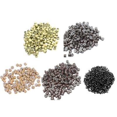 500 Pieces Mini Rings for Hair Extensions Silicone Lined Aluminum Beads Styling Accesories for Professional Use
