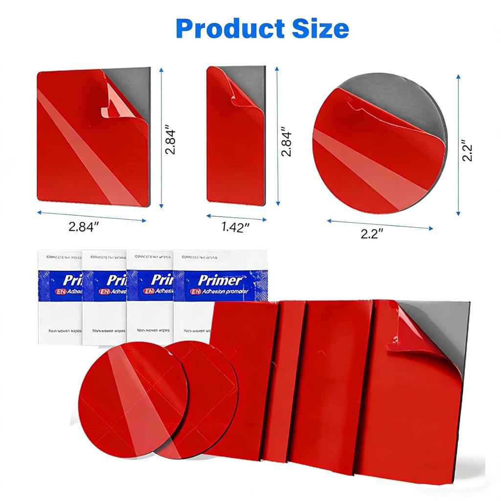 Double Sided Sticky Pads Heavy Duty, Round 2.2in*12pcs Strong Adhesive Tape Waterproof Heat Resistant, Extreme Mounting Foam Tape,Car Home Outdoor