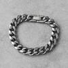 10mm 2023 Punk Vintage Curb Chain Bracelet Fashion Retro Black Color Stainless Steel Bangles Bracelet for Men Woman
