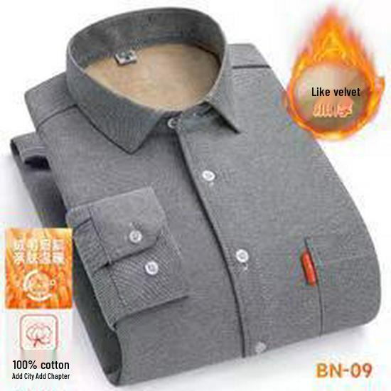 Męska Gruba Koszula Oxford z Długim Rękawem z Podszewką z Polaru - Ciepła i Dostępna
