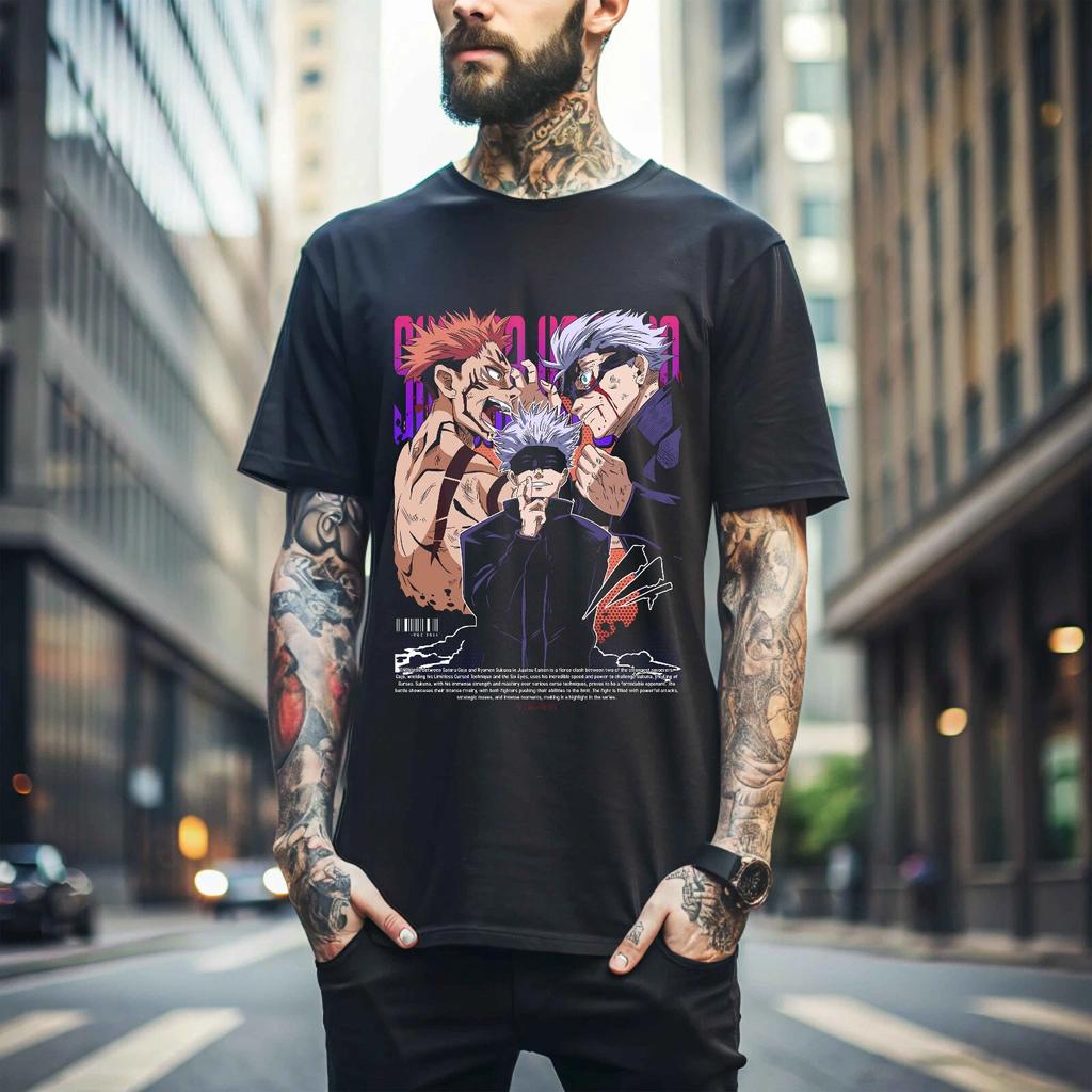 MENS WOMENS Satoru Gojo Vs Sukuna Yuji Itadori Jujutsu Kaisen Manga Anime T-Shirt Unisex 455