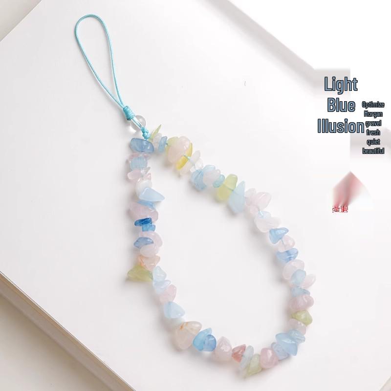 

Morganite Crystal Beaded Phone Wrist Strap with Anti-Lost Pendant