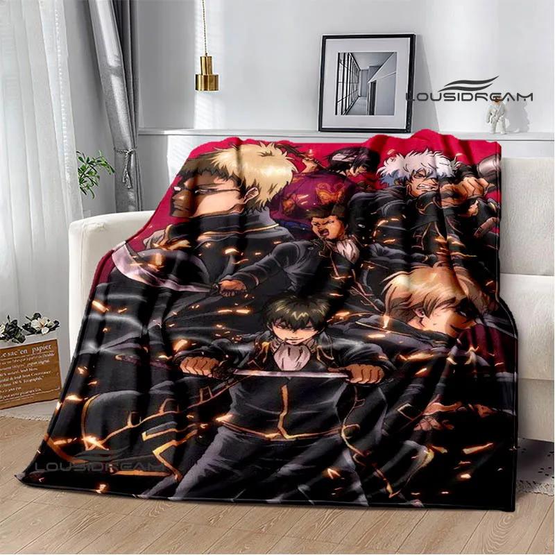 GINTAMA Cartoon Printed Blankets Picnic Blanket Warm Flannel Blankets Home Bed Linings Blankets for Beds Birthday Gift