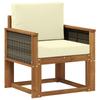 Outdoor Mid Size Sofa Solid Acacia Wood Natural