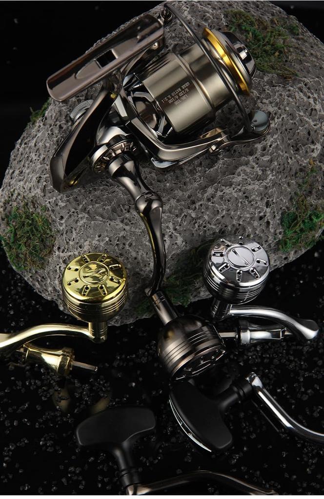 ritutou Power Handle Spinning Reel Replacement Handle Single Reel Fishing with size Handle, Metal, Lightweight, Knob, Foldable, Ambidextrous, Handle,