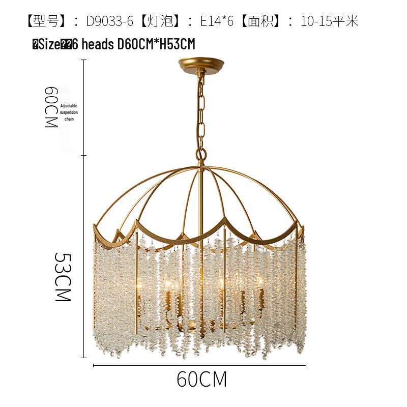 French Crystal Chandelier: Luxury Retro Tassel Light for Bedroom or Restaurant