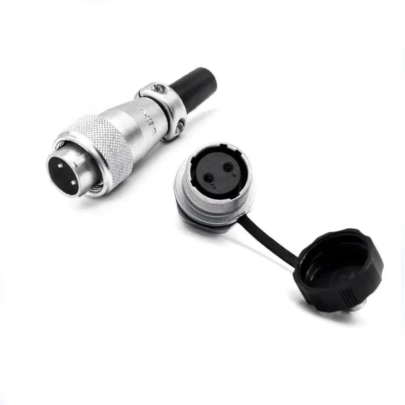 WEIPU WS16 TQ+ZM LED Light M16 Electrical Avaition Connector 2 3 4 5 7 9 10 Pin Adapter Male Plug Female Socket Rear Nut Seat