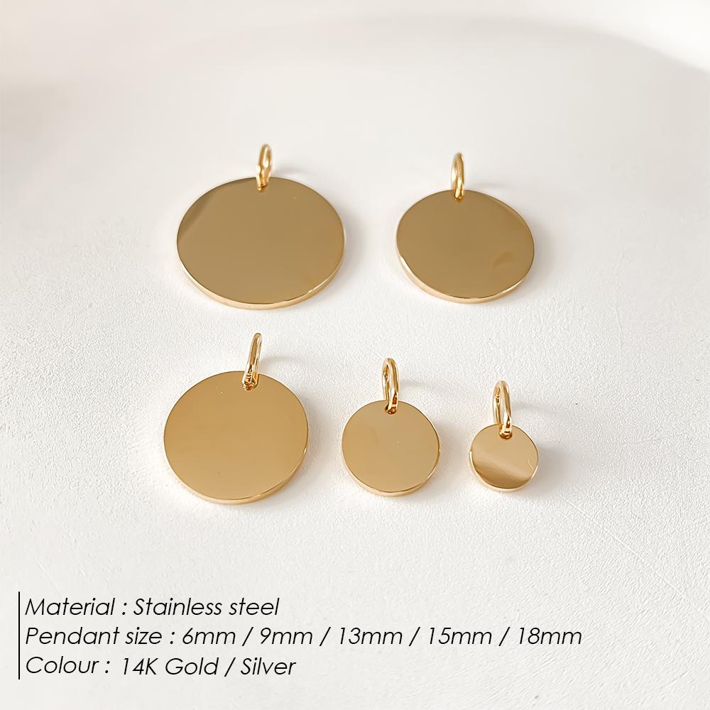 EManco Minimalist Geometric Round Pendant Homemade Bracelet and Necklace Making Accessories