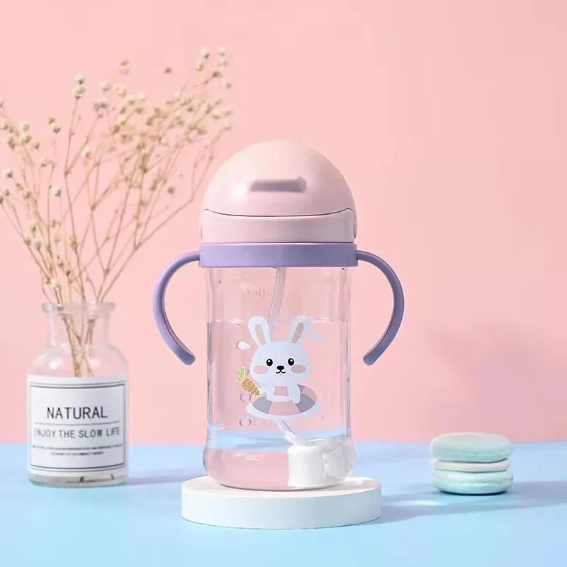 350Ml Baby Bottles Drinking Cup Feeding Bottle With Straw Gravity Ball Wide-Caliber Kids Drinking Milk Water Dual-Use Bottle