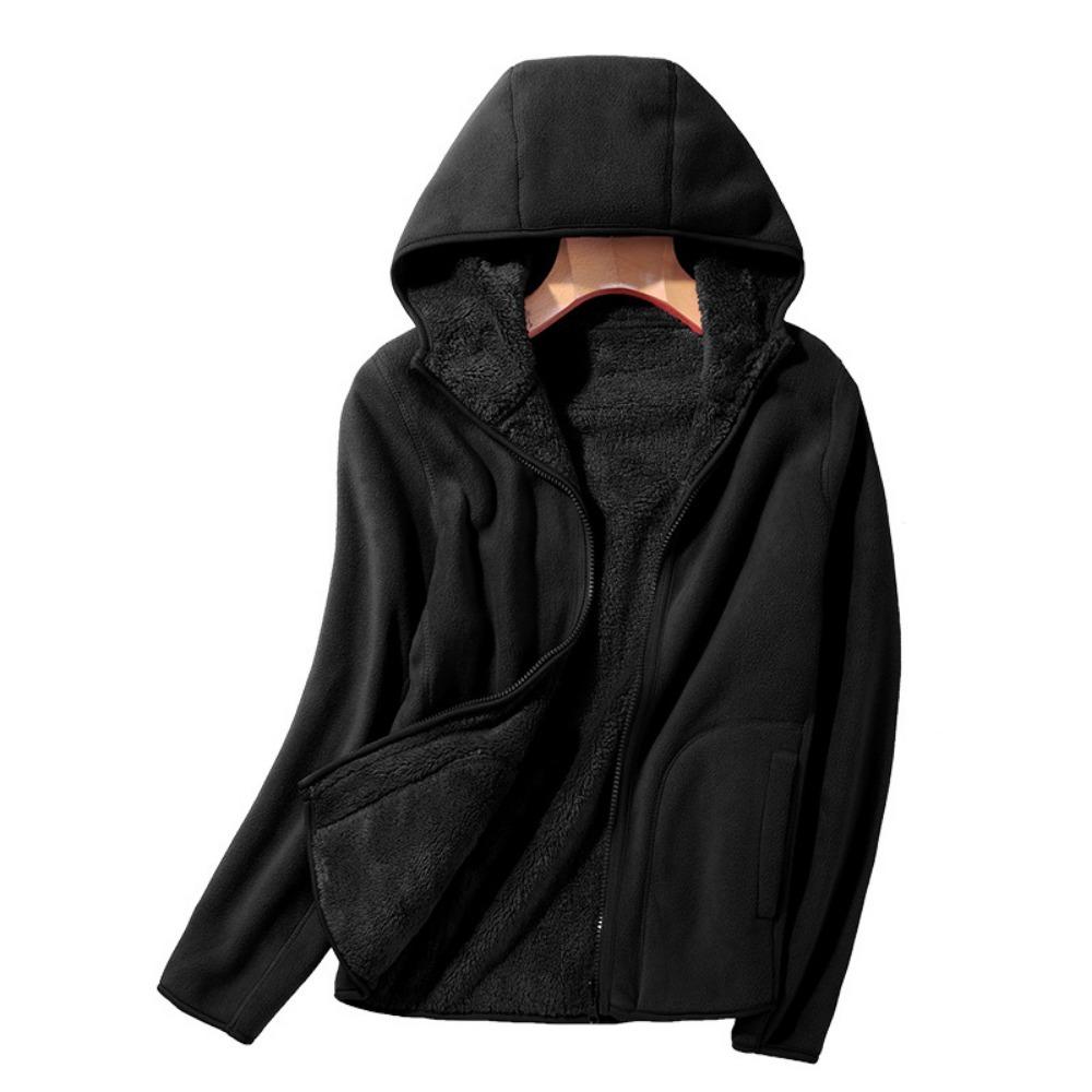 Autumn and Winter Coral Fleece Hooded Fleece Fleece Fleece Jacket Women's Warm Thickened Outdoor Jacket Liner