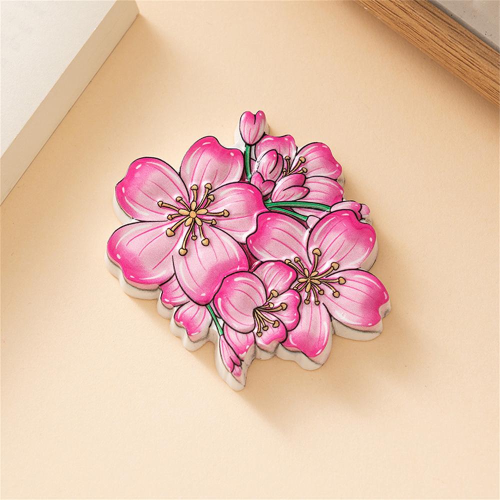 Pink Cherry Flower Panda Fridge Magnets Blossom Pastoral Cute Refrigerator Magnetic Sticker Message Whiteboard Sticker