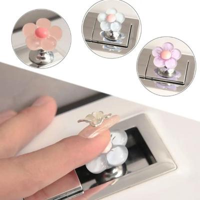 Flower Shape Toilet Presser Self-Adhesive Water Press Flush Button Toilet Tank Button  Home