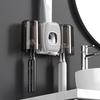 Wall Mounted Toothbrush Holder With Automatic Toothpaste Dispenser 4 Slots 2 Cups - No Drillin