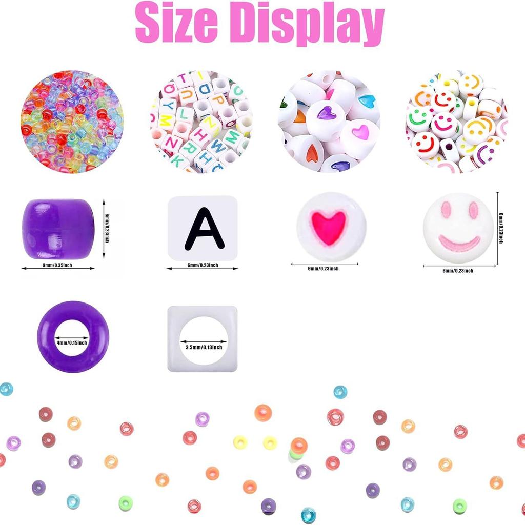 1100 Pony Bead Bracelet Making Kit With Decorative Beads And Jewelry Craft Supplies Diy Jewelry