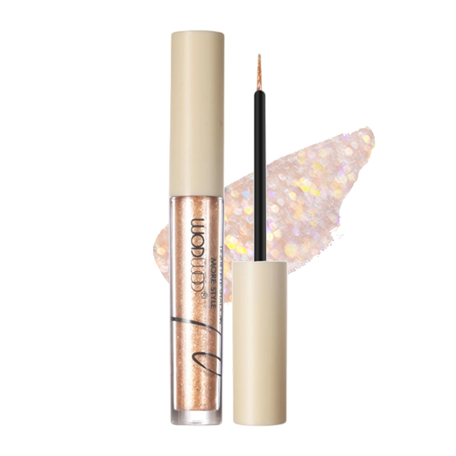 

Wirwody Eyeshadow Liquid with Glitter - High Color Payoff & High Adhesion, Long-Lasting, Natural Shine, Perfect for Under-Eye Bags, Easy to Use Even